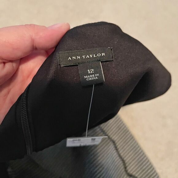 Ann Taylor NWT Stripe Peplum Stretch Sleeveless Fully Lined Sheath Dress - Picture 11 of 14